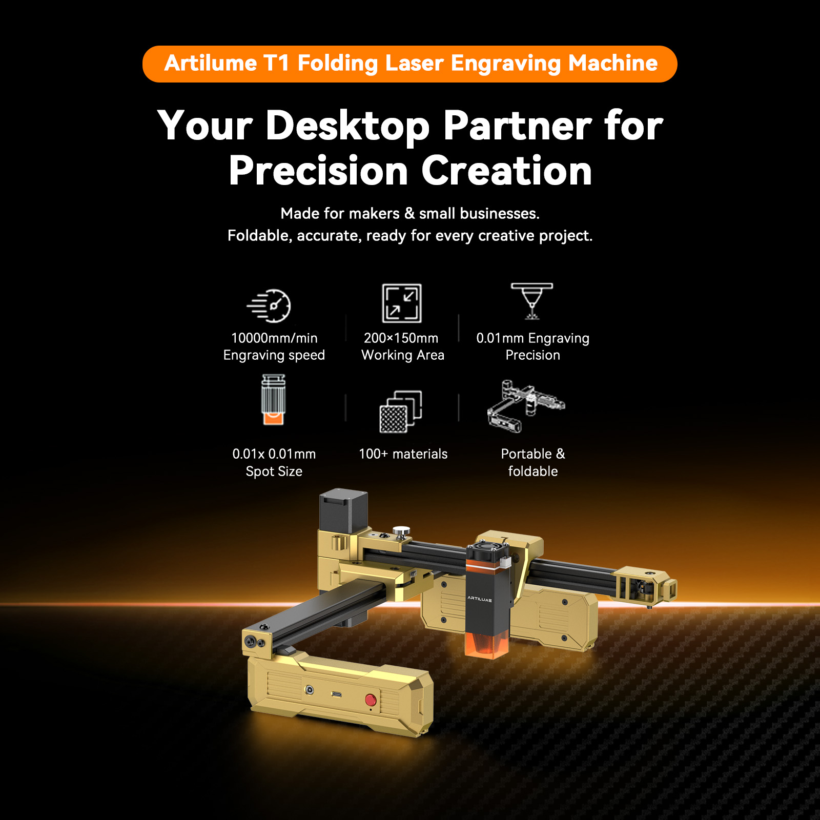 Industrial Laser Ablation - Gravador a Laser Artilume T1 7W
