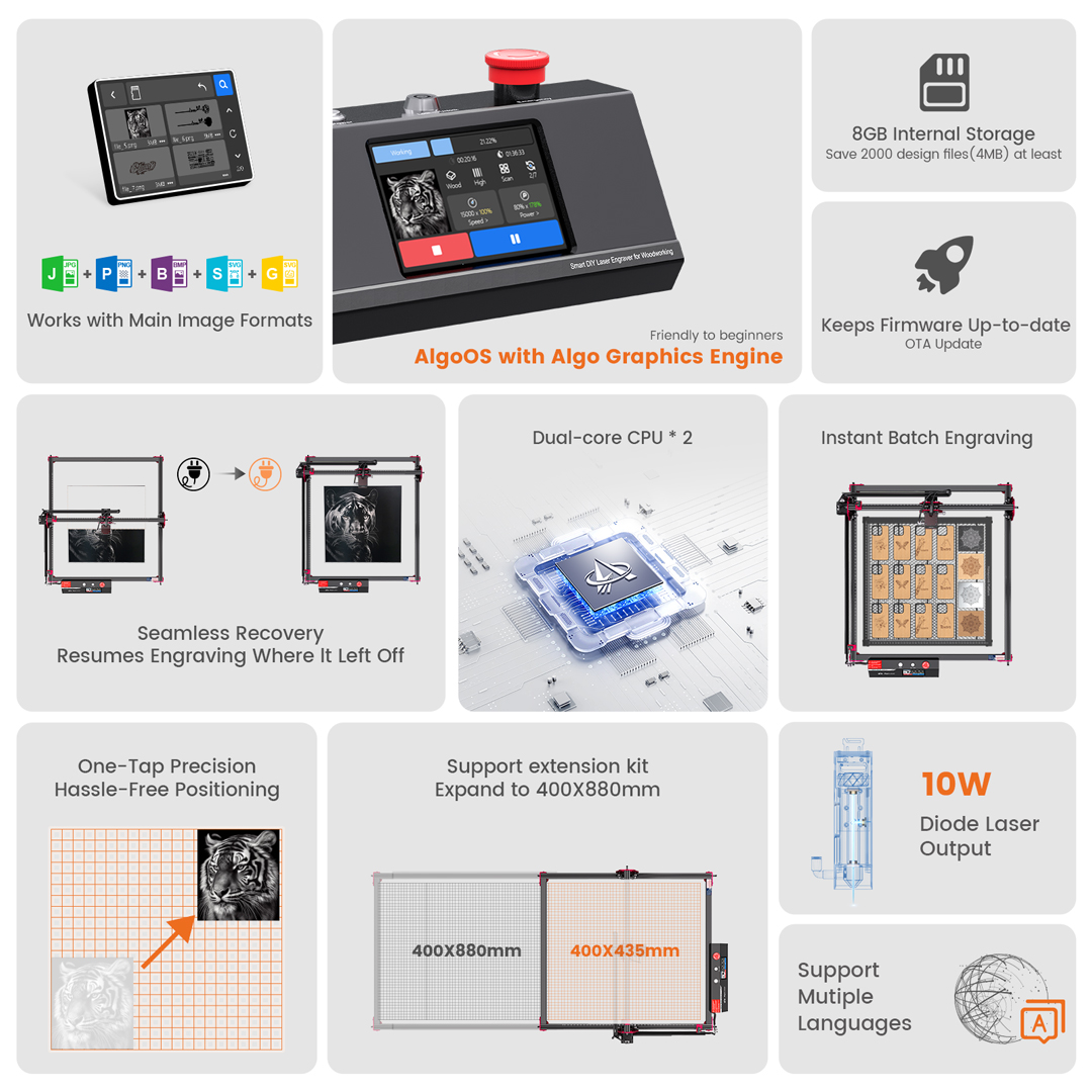 AlgoLaser DIY KIT MK2 10W Grav - Industrial Laser Cutting avaliação e preço